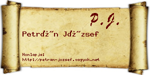 Petrán József névjegykártya