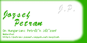 jozsef petran business card